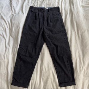 Alex Mill Cropped Pleated Dark Gray Wool Trousers - 28 (US)